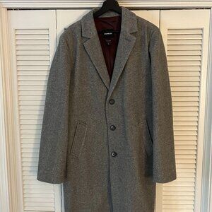 Express Wool-Blend Notch Collar Topcoat Gray Medium